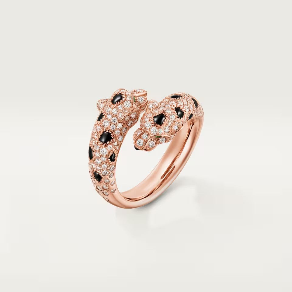[Okajuri Jewelry] PANTHERE DOUBLE HEADED FULL DIAMOND  RING