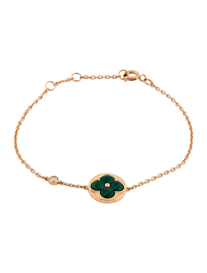[Okajuri Jewelry]SUN MALACHITE 1 DIAMOND PINK GOLD BRACELET