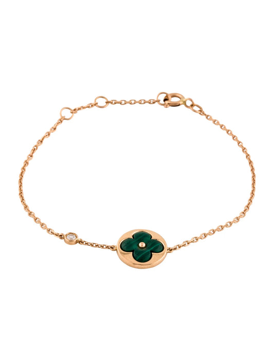 [Okajuri Jewelry]SUN MALACHITE 1 DIAMOND PINK GOLD BRACELET