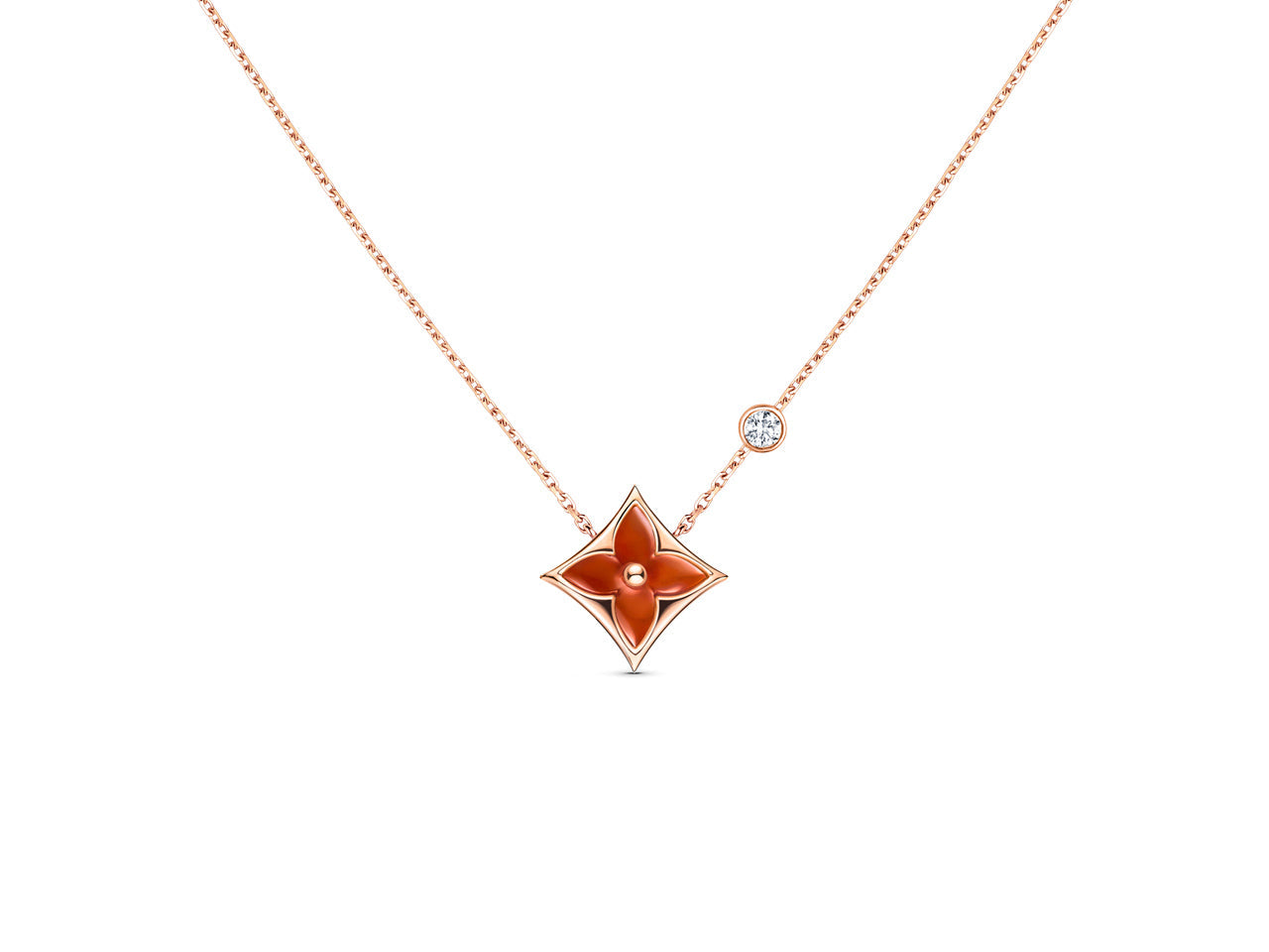 [Okajuri Jewelry]STAR NECKLACE PINK GOLD 1 DIAMOND
