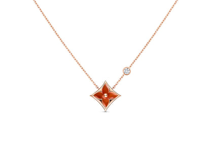 [Okajuri Jewelry]STAR NECKLACE PINK GOLD 1 DIAMOND