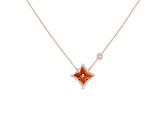 [Okajuri Jewelry]STAR NECKLACE PINK GOLD 1 DIAMOND