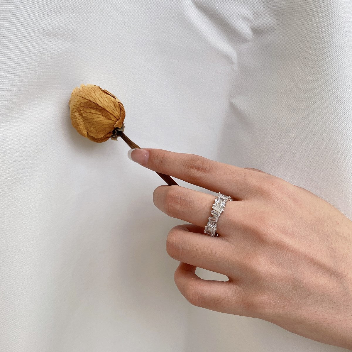 [Okajuri Jewelry]Delicate Multi Shape Tennis Ring