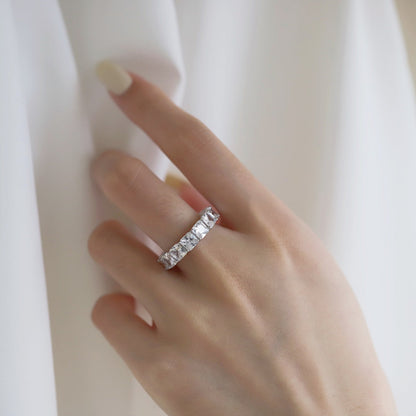 [Okajuri Jewelry]Elegant Princess Cut Tennis Ring