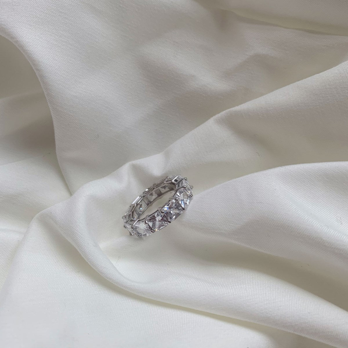 [Okajuri Jewelry]Elegant Princess Cut Tennis Ring