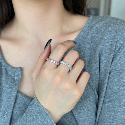 [Okajuri Jewelry]Eternity Round Cut Tennis Ring