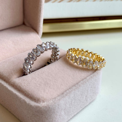 [Okajuri Jewelry]Ornate Oval Cut Tennis Ring