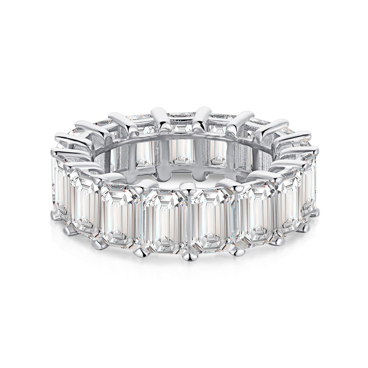 [Okajuri Jewelry]0.75 Carat Elegant Emerald Cut Tennis Ring