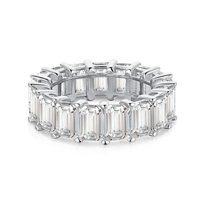 [Okajuri Jewelry]0.75 Carat Elegant Emerald Cut Tennis Ring