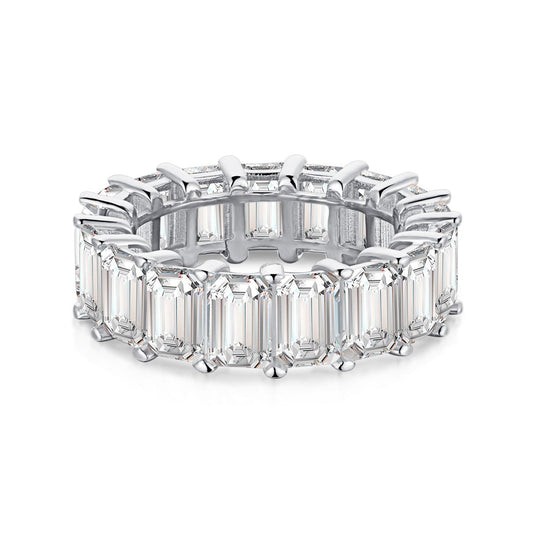[Okajuri Jewelry]0.75 Carat Elegant Emerald Cut Tennis Ring
