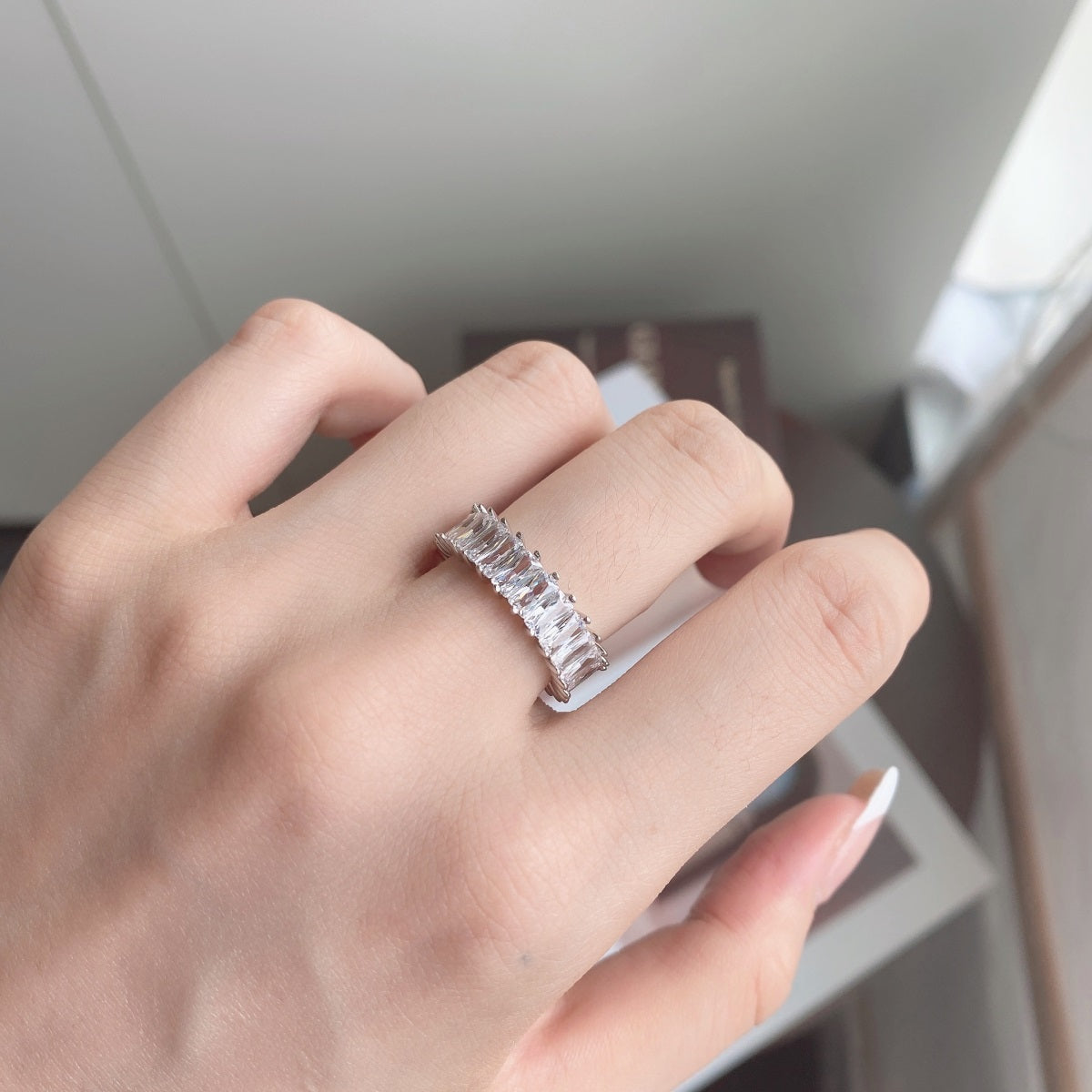 [Okajuri Jewelry]Unique Colorful Radiant Cut RIng