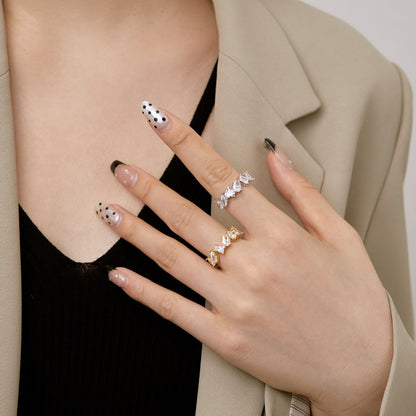 [Okajuri Jewelry]Delicate Multi Cut Ring
