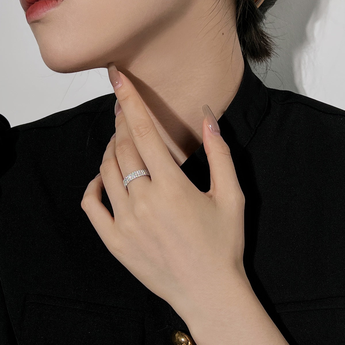 [Okajuri Jewelry]Dainty Round Cut Tennis Ring