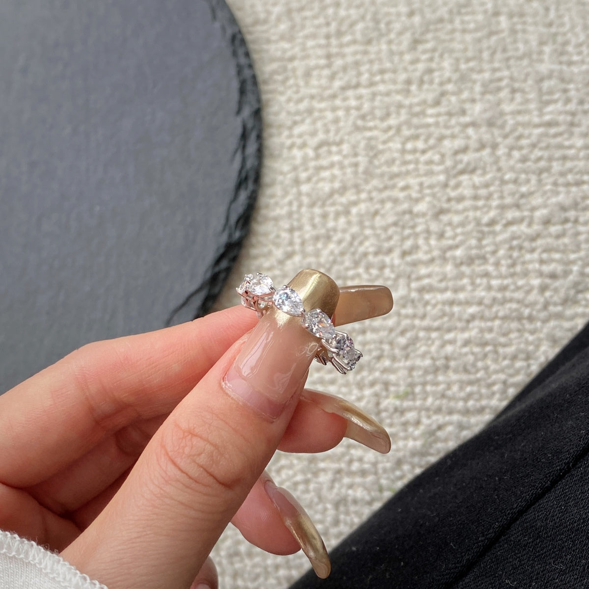 [Okajuri Jewelry]Exquisite Pear Cut Tennis Ring