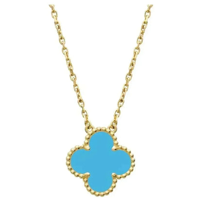 [Okajuri Jewelry]CLOVER 15MM VINTAGE TURQUOISE NECKLACE