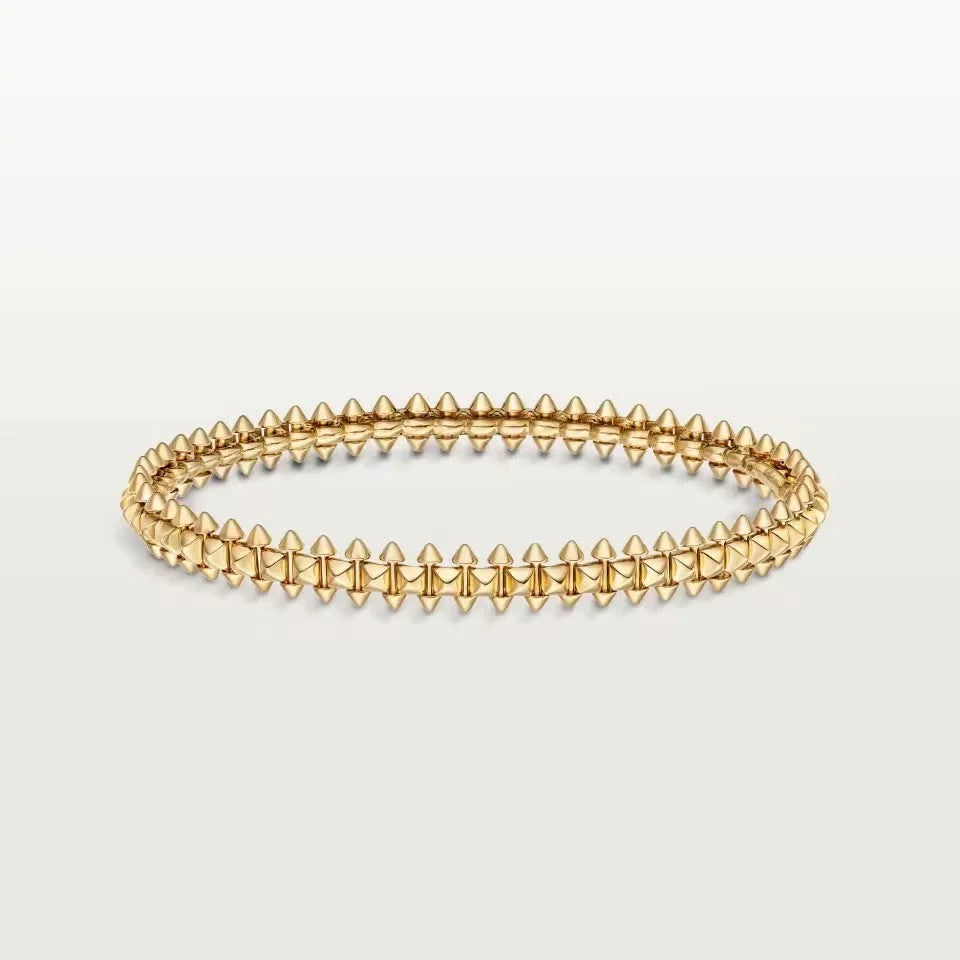 [Oakjuri™ Jewelry] ] CLASH & Clover Laser 5-Motif & LOVE Brushed Bracelet Stack Set