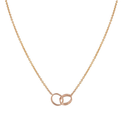 [Okajuri Jewelry]LOVE NECKLACE DOUBLE RING PINK GOLD