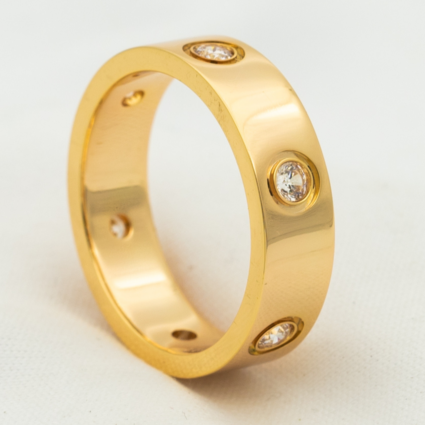 [Okajuri Jewelry]LOVE RING 5.5MM 6 DIAMONDS PINK GOLD