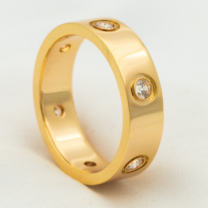 [Okajuri Jewelry]LOVE RING 5.5MM 6 DIAMONDS PINK GOLD