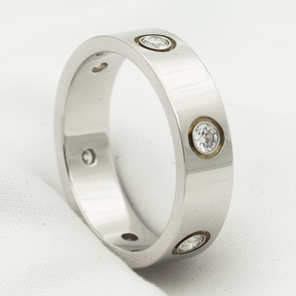 [Okajuri Jewelry]LOVE RING 5.5MM 6 DIAMONDS SILVER