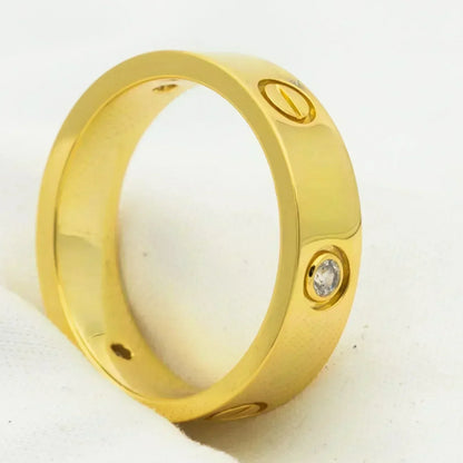 [Okajuri Jewelry]LOVE RING 5.5MM 3 DIAMONDS GOLD