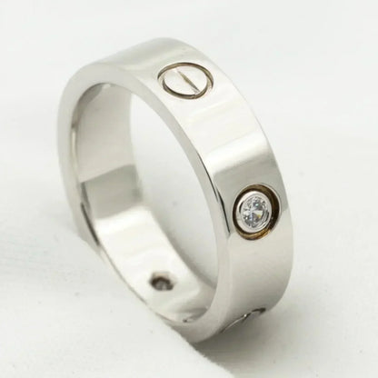 [Okajuri Jewelry]LOVE RING 5.5MM 3 DIAMONDS SILVER