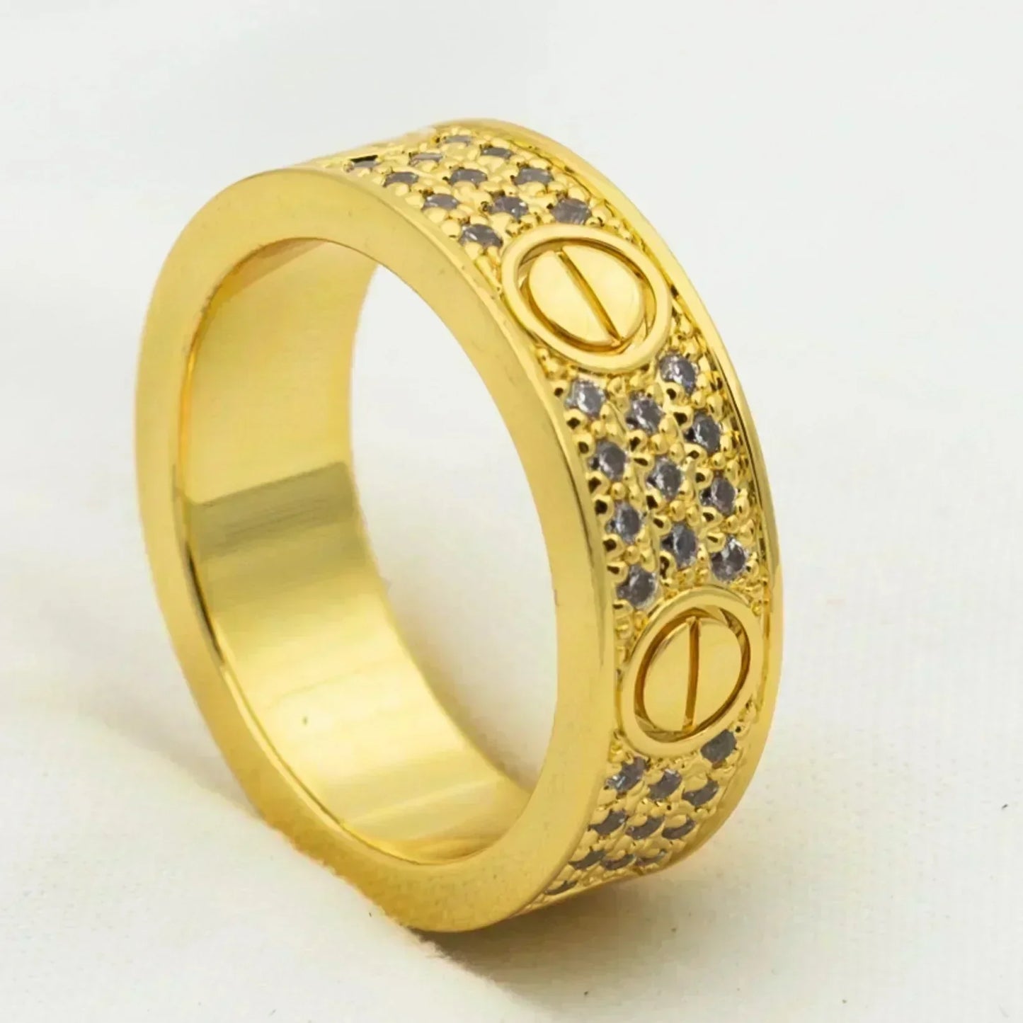 [Okajuri Jewelry]LOVE RING 5.5MM DIAMONDS PAVED
