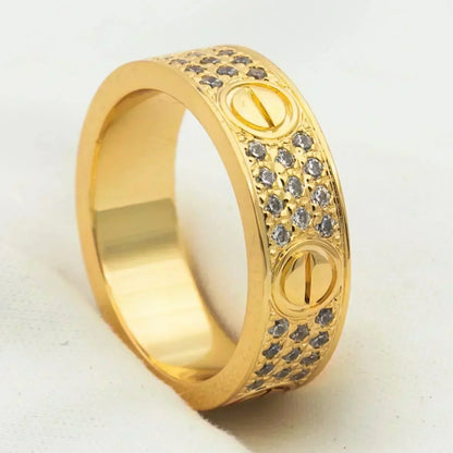 [Okajuri Jewelry]LOVE RING 5.5MM DIAMONDS PAVED