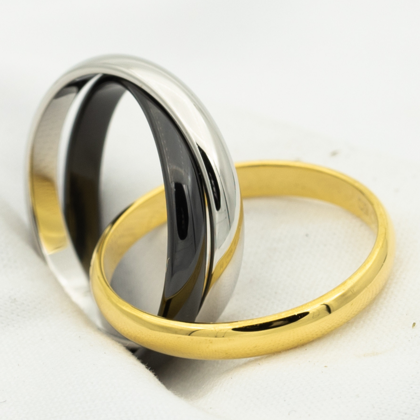 [Okajuri Jewelry]TRINITY RING BLACK GOLD SILVER