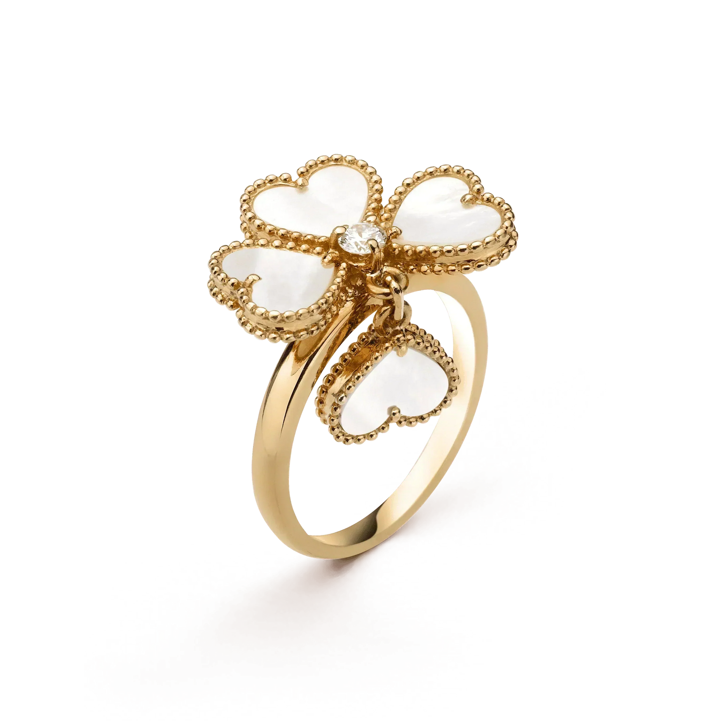 [Okajuri Jewelry]SWEET CLOVER WHITE MOP RING