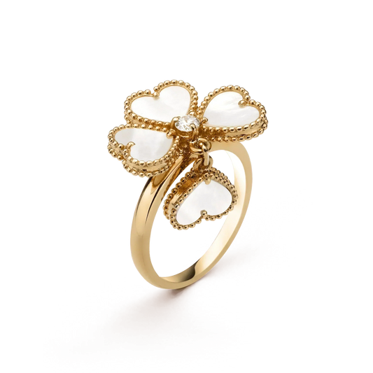 [Okajuri Jewelry]SWEET CLOVER WHITE MOP RING