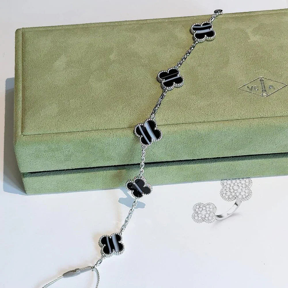 [Okajuri Jewelry]  CLOVER 5 MOTIF PULSAR STONE BRACELET COLLECTION