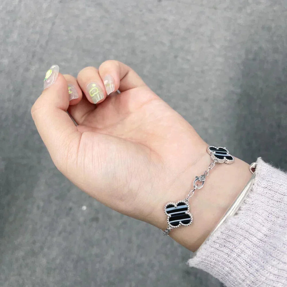 [Okajuri Jewelry]  CLOVER 5 MOTIF PULSAR STONE BRACELET COLLECTION