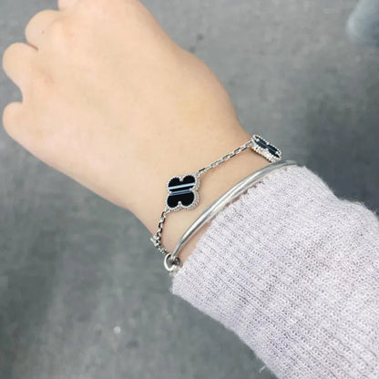 [Okajuri Jewelry]  CLOVER 5 MOTIF PULSAR STONE BRACELET COLLECTION
