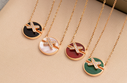 [Okajuri Jewelry]JEUX DE PINK GOLD DIAMOND NECKLACE