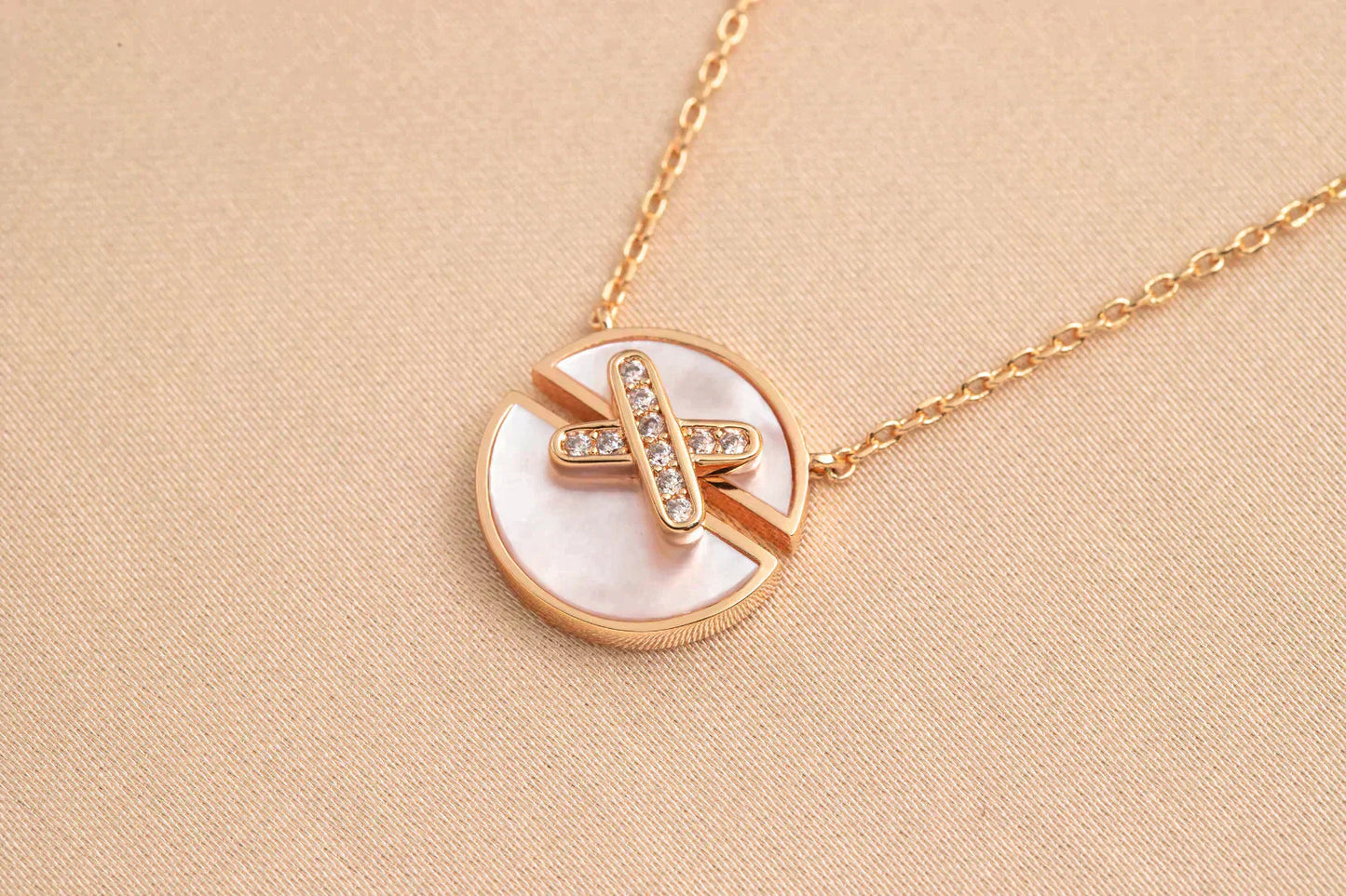 [Okajuri Jewelry]JEUX DE ROSE GOLD DIAMOND NECKLACE