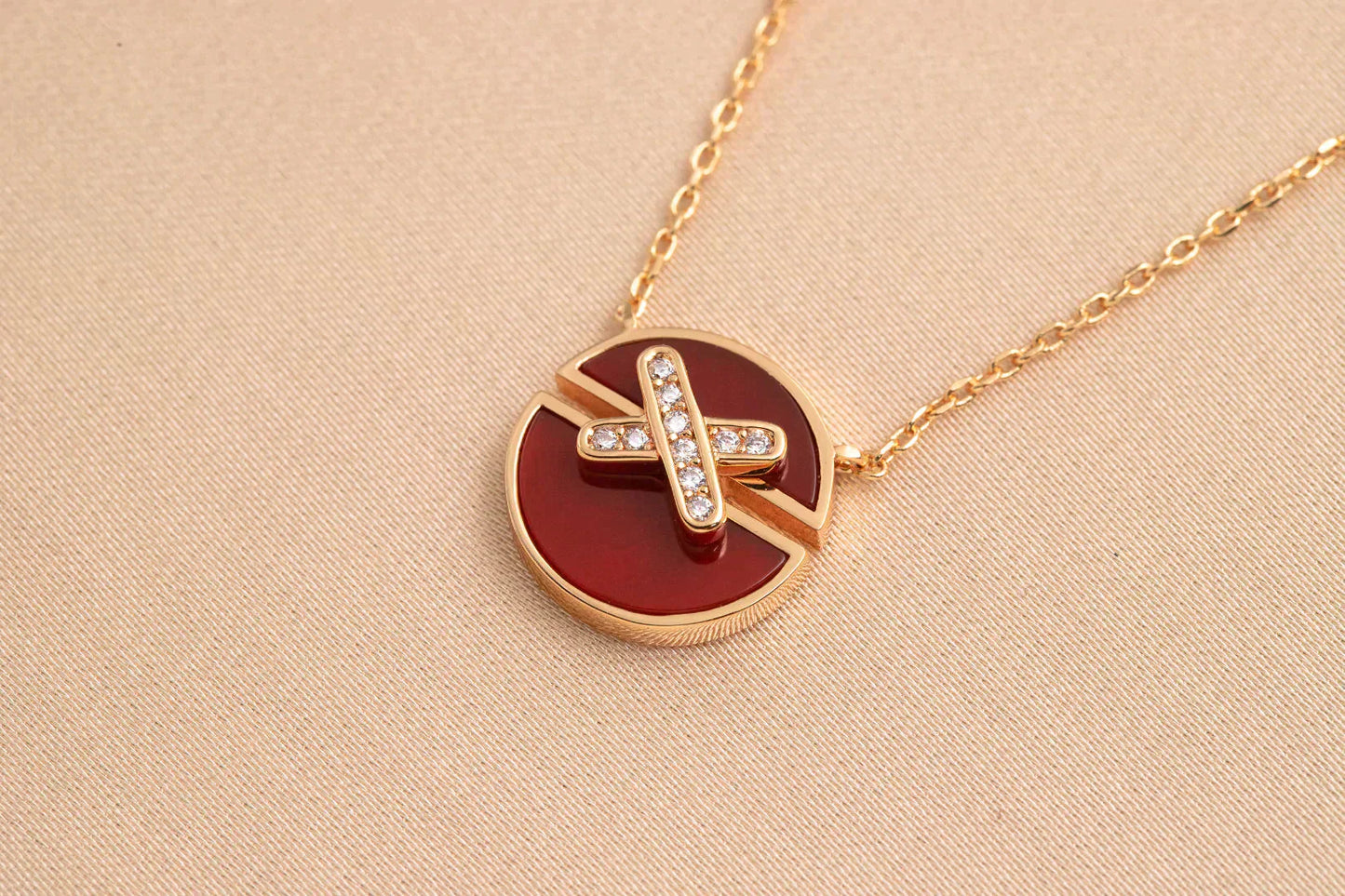 [Okajuri Jewelry]JEUX DE ROSE GOLD DIAMOND NECKLACE