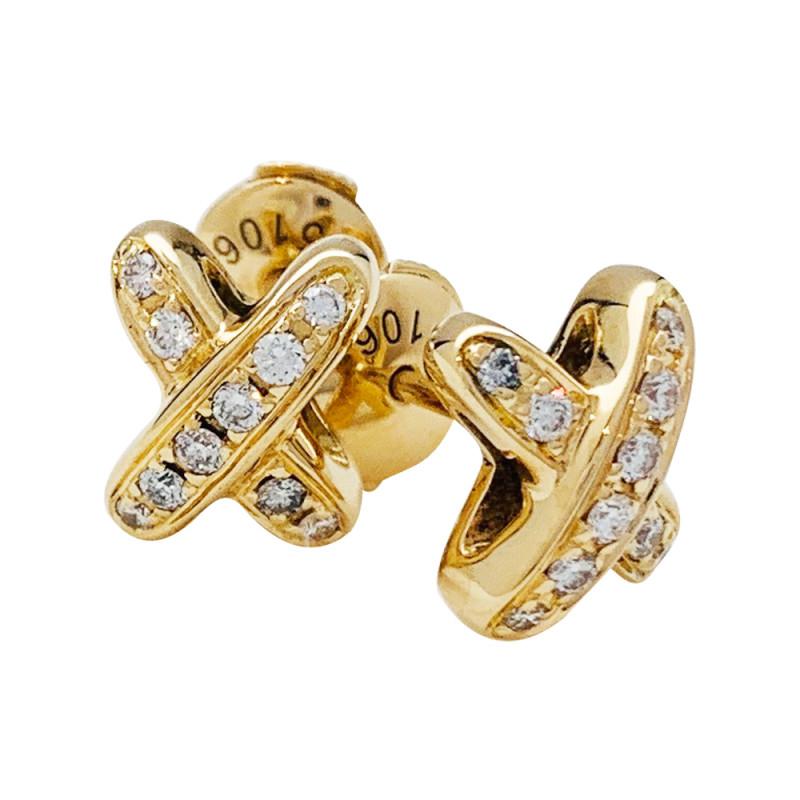[Okajuri Jewelry]JEUX DE GOLD DIAMOND EARRINGS