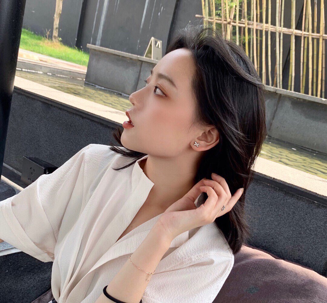 [Okajuri Jewelry]JEUX DE WHITE MOP ROSE GOLD DIAMOND EARRINGS