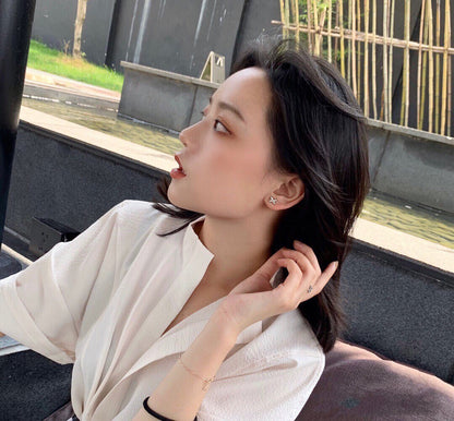 [Okajuri Jewelry]JEUX DE WHITE MOP PINK GOLD DIAMOND EARRINGS