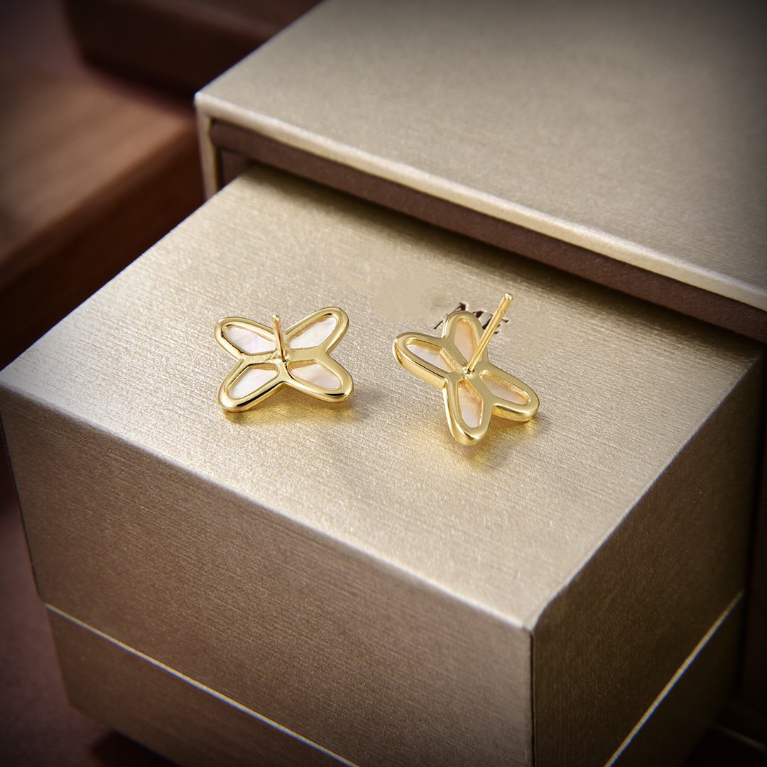 [Okajuri Jewelry]JEUX DE WHITE MOP GOLD DIAMOND EARRINGS