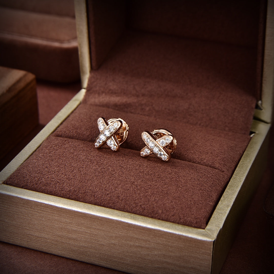 [Okajuri Jewelry]JEUX DE GOLD DIAMOND EARRINGS