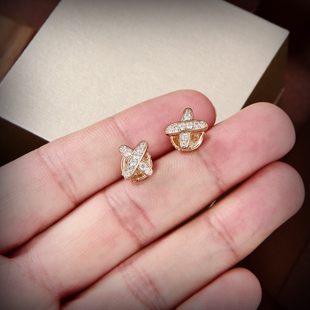 [Okajuri Jewelry]JEUX DE GOLD DIAMOND EARRINGS