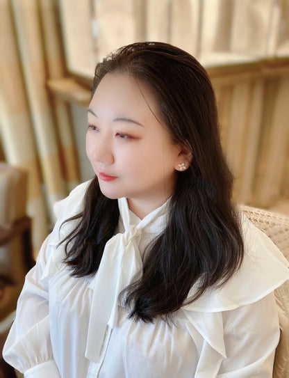 [Okajuri Jewelry]STAR BLOSSOM STUD EARRINGS PINK GOLD DIAMONDS