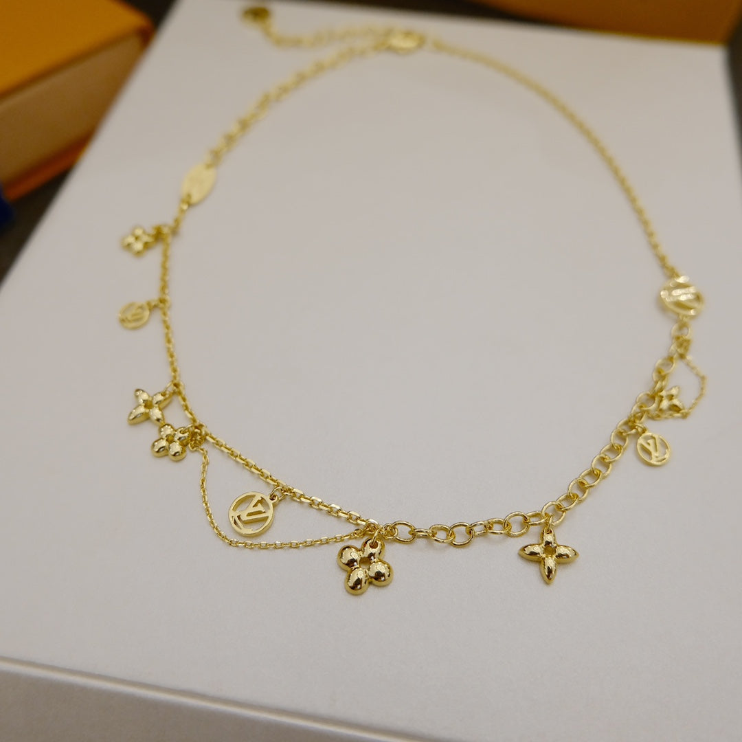 [Okajuri Jewelry]BLOOMING SUPPLE NECKLACE BRASS