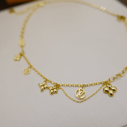[Okajuri Jewelry]BLOOMING SUPPLE NECKLACE BRASS