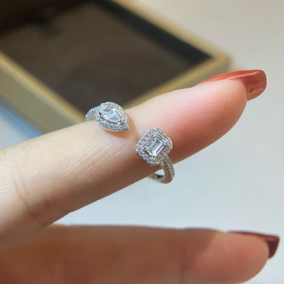 [Okajuri Jewelry]MY TWIN TOI & MOI SILVER DIAMOND RING