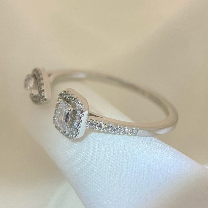 [Okajuri Jewelry]MY TWIN TOI & MOI SILVER DIAMOND RING