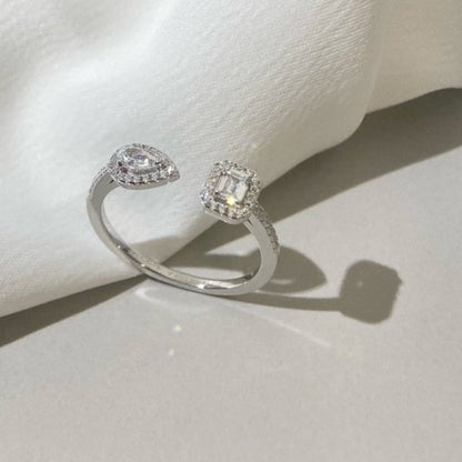 [Okajuri Jewelry]MY TWIN TOI & MOI SILVER DIAMOND RING
