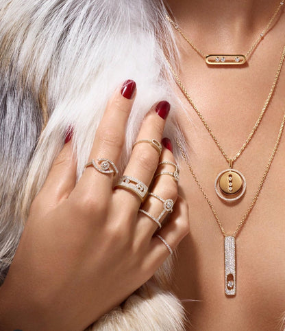 [Okajuri Jewelry]LUCKY MOVE PM NECKLACE PINK GOLD DIAMOND